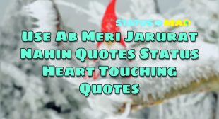 Use Ab Meri Jarurat Nahin Quotes Status Sad Quotes – Statusmad