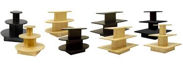 Place order online high quality 3 tiered wooden display table